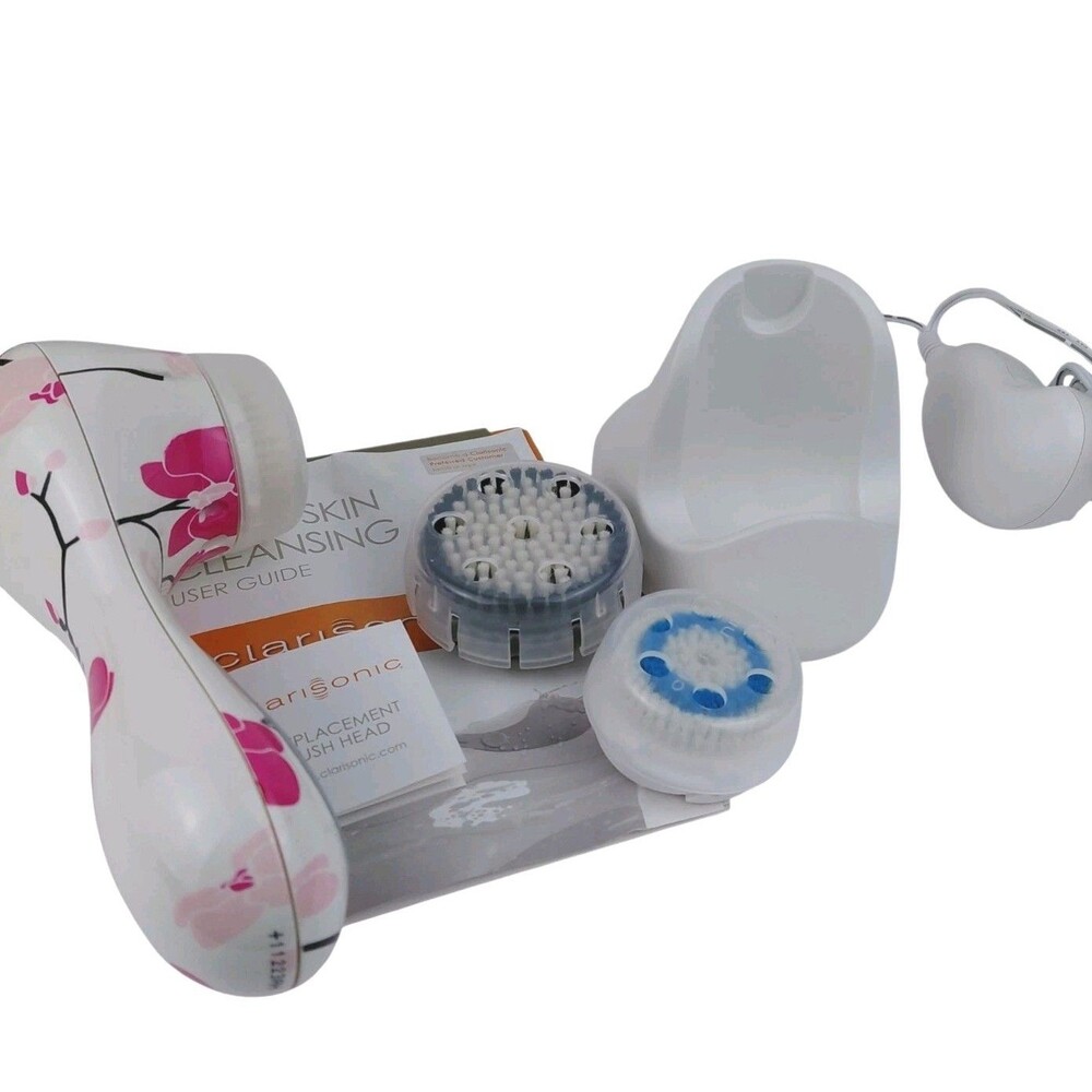 Clarisonic Plus Sonic Facial Skin Cleansing Brush System Pink Floral White New